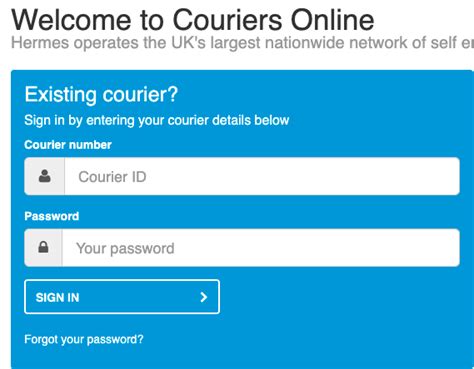 mycouriersonline sign in.